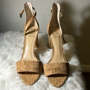 Vince Camaro Cork Ankle Strap Sandals- Natural.   10M